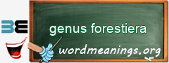 WordMeaning blackboard for genus forestiera